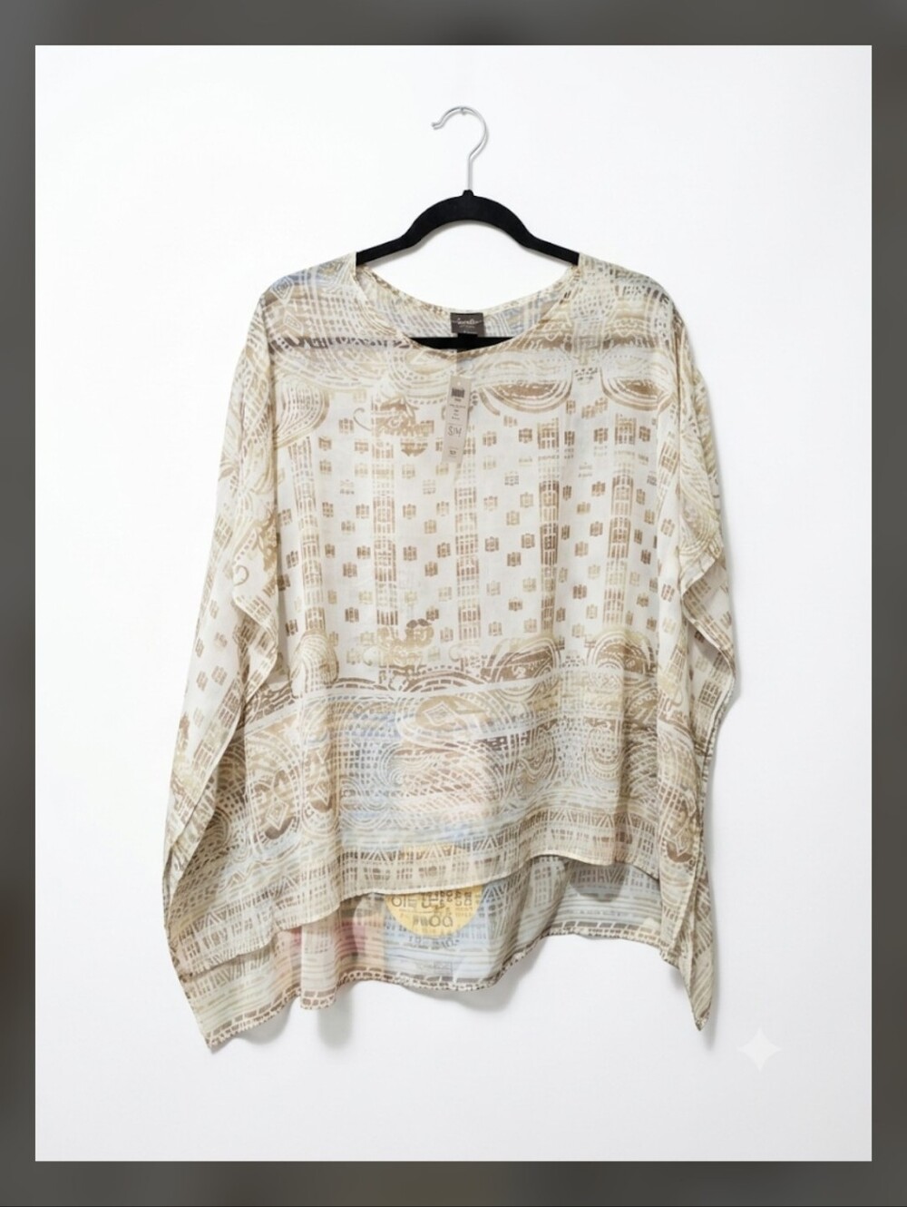 Chico's Beige Patterned Lightweight Tunic NWT